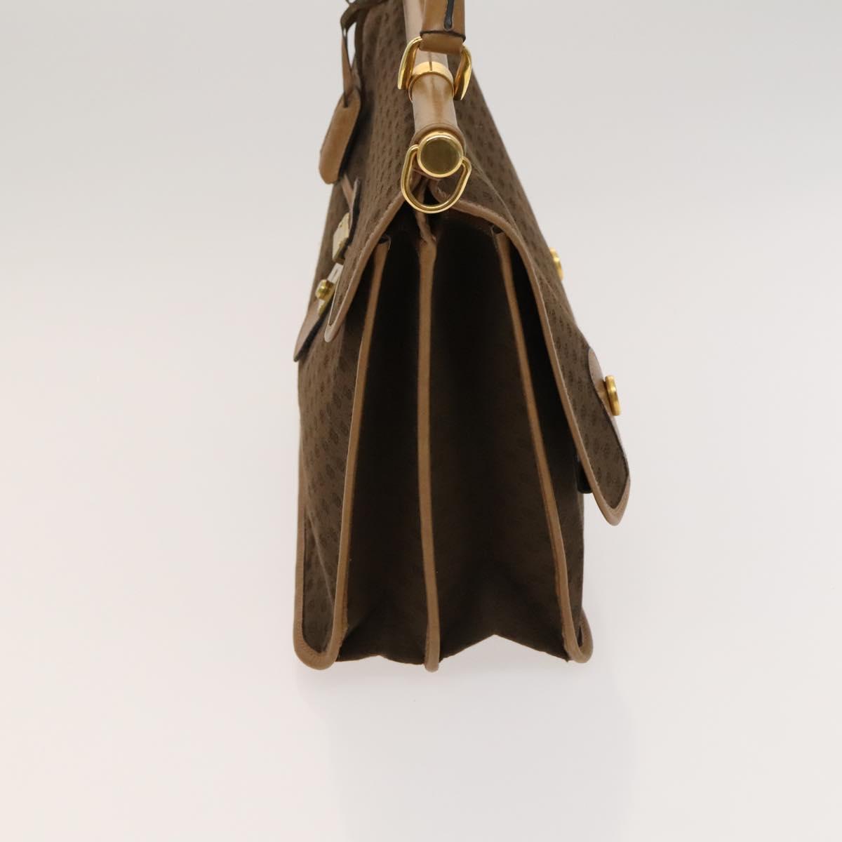 GUCCI Micro GG Canvas Hand Bag 2way Brown Gold Auth 121561