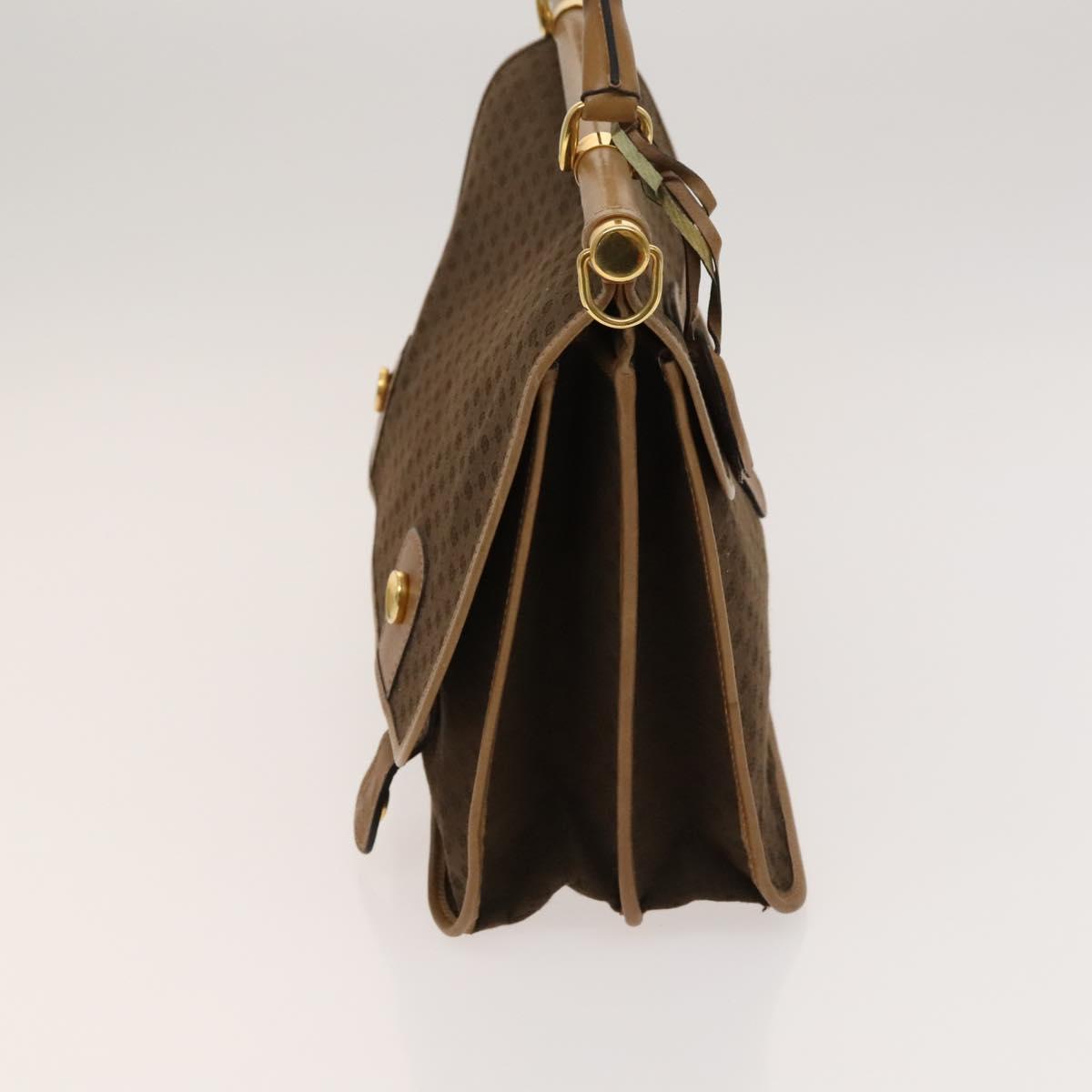 GUCCI Micro GG Canvas Hand Bag 2way Brown Gold Auth 121561