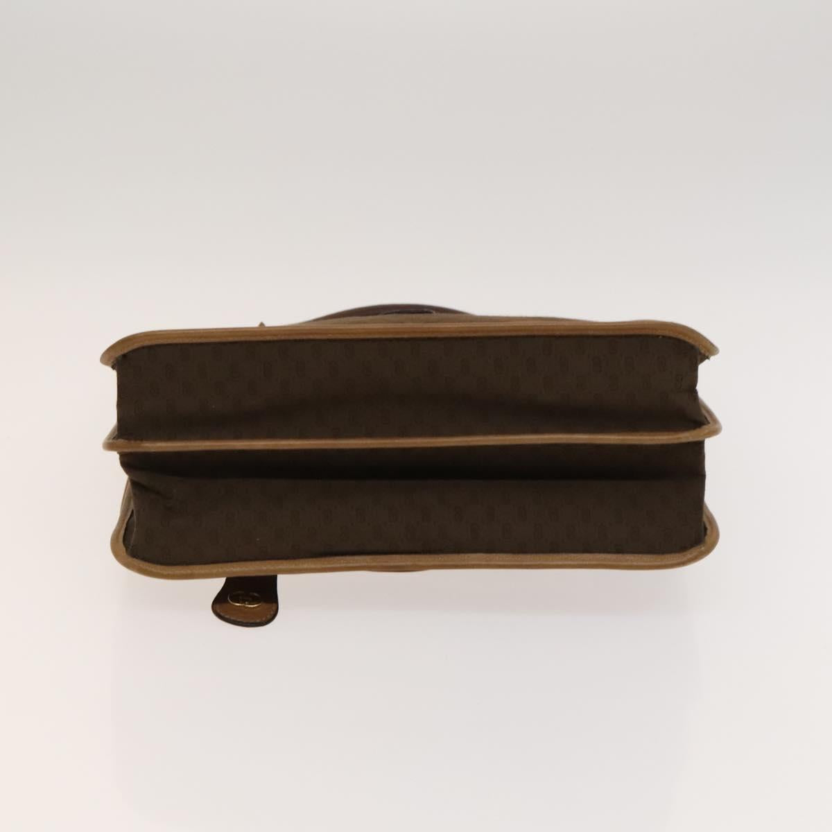 GUCCI Micro GG Canvas Hand Bag 2way Brown Gold Auth 121561