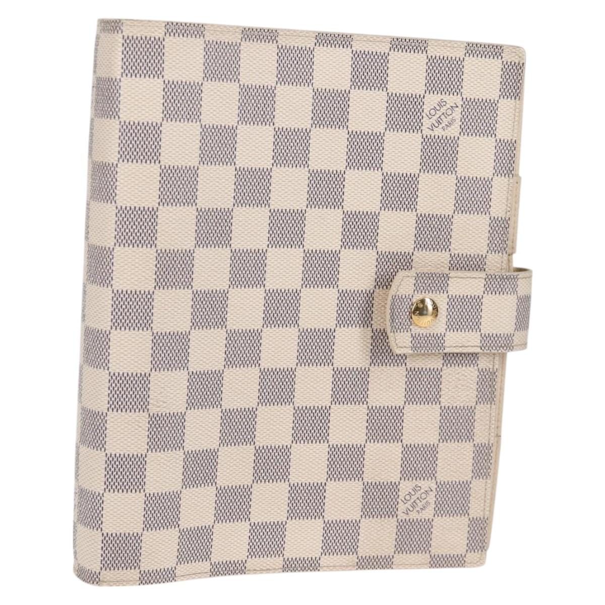LOUIS VUITTON Damier Azur Agenda GM Day Planner Cover R20708 LV Auth 121569A