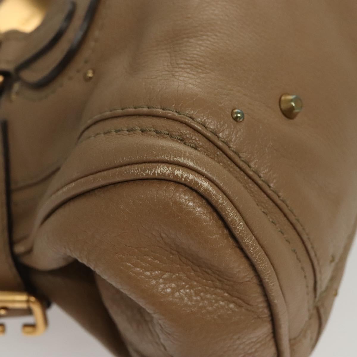 Chloe Paddington Shoulder Bag Leather Outlet Brown Gold Silver Auth 121587