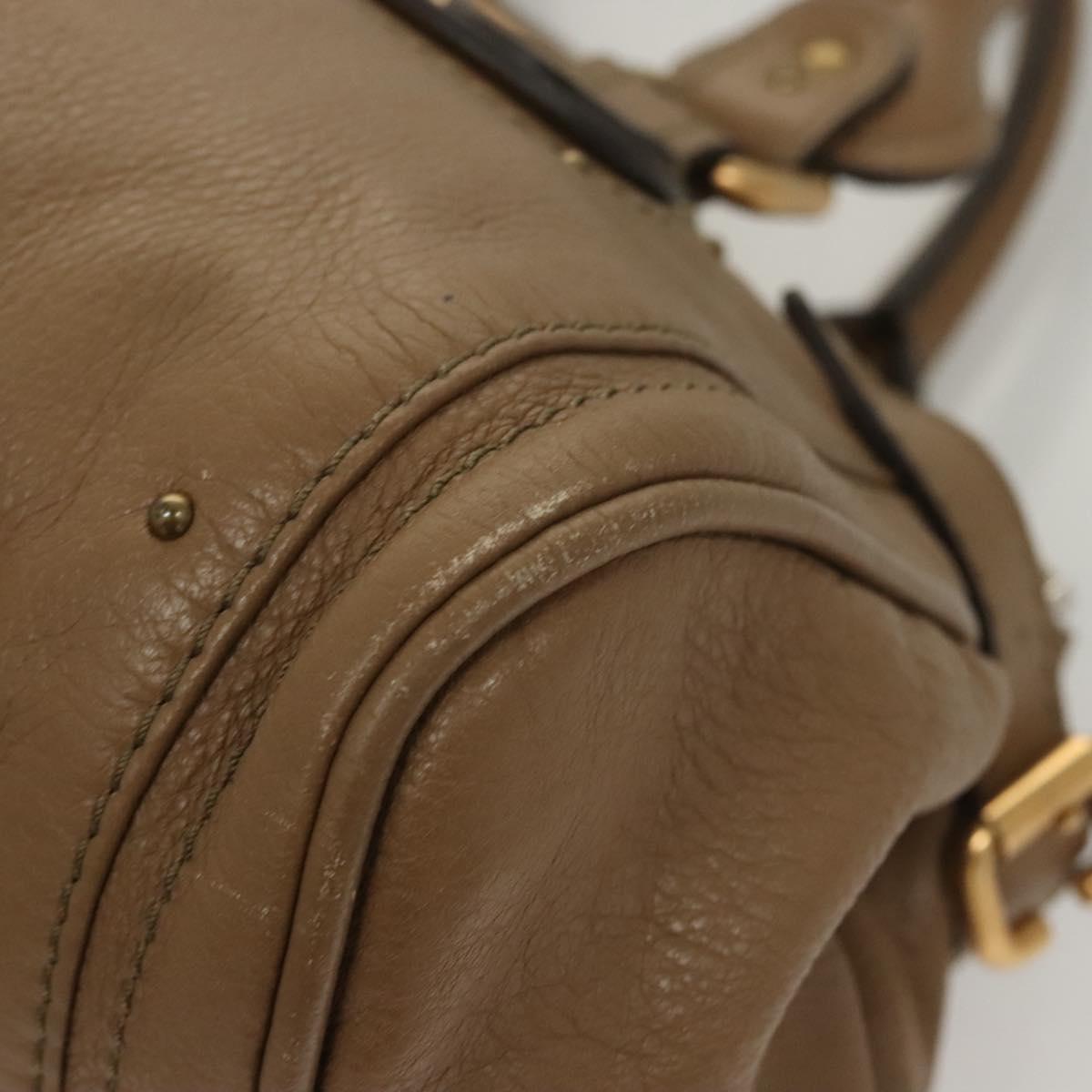 Chloe Paddington Shoulder Bag Leather Outlet Brown Gold Silver Auth 121587