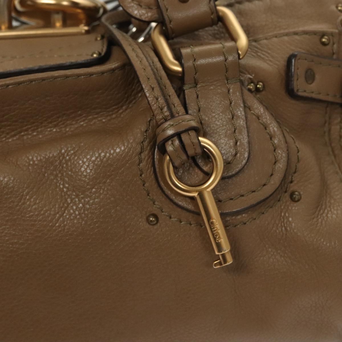 Chloe Paddington Shoulder Bag Leather Outlet Brown Gold Silver Auth 121587