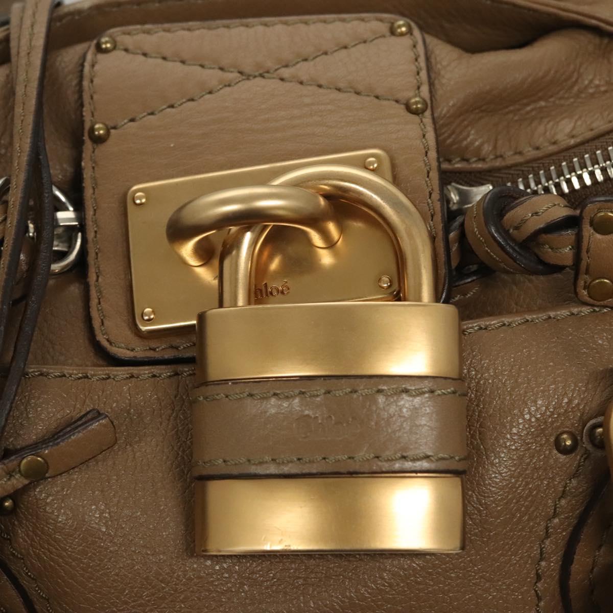 Chloe Paddington Shoulder Bag Leather Outlet Brown Gold Silver Auth 121587