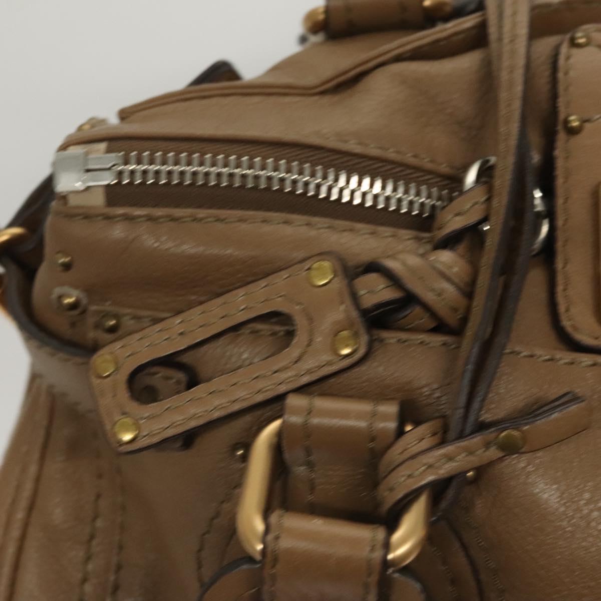 Chloe Paddington Shoulder Bag Leather Outlet Brown Gold Silver Auth 121587