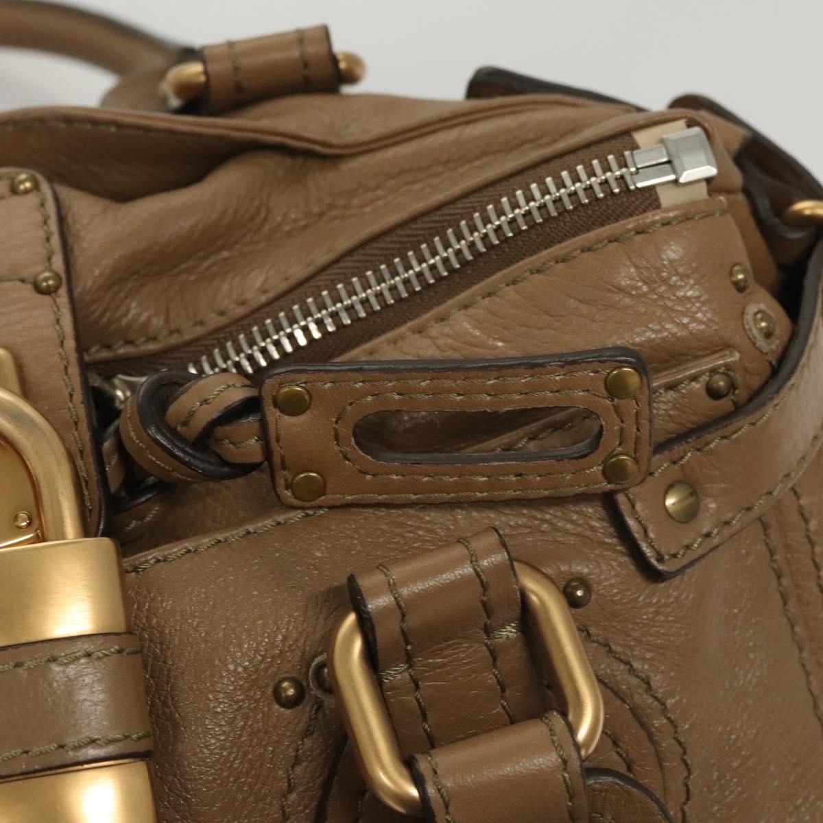 Chloe Paddington Shoulder Bag Leather Outlet Brown Gold Silver Auth 121587