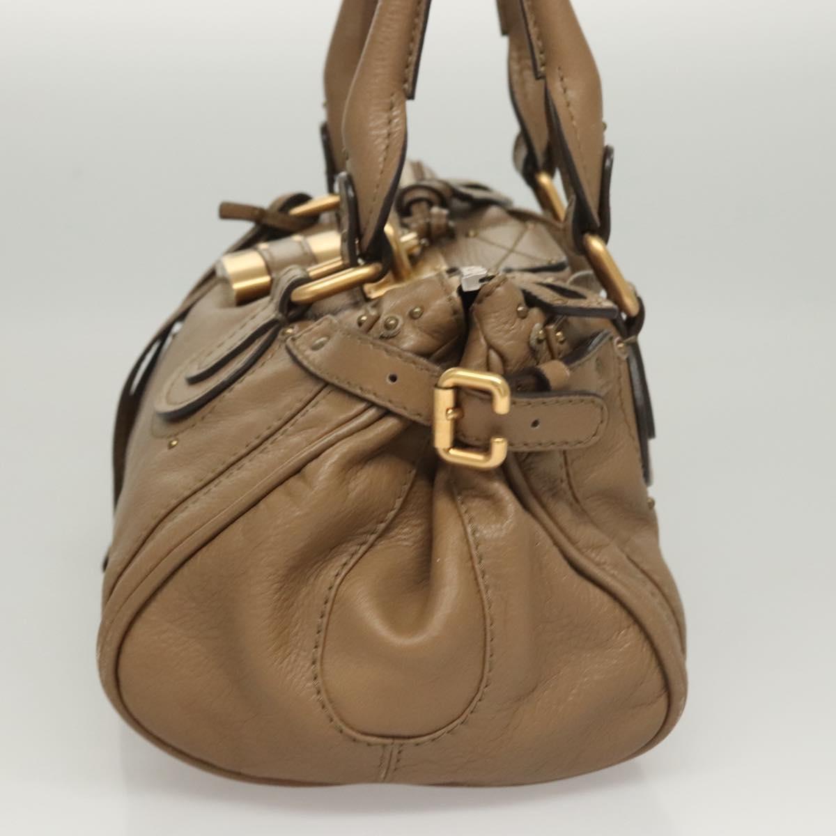 Chloe Paddington Shoulder Bag Leather Outlet Brown Gold Silver Auth 121587