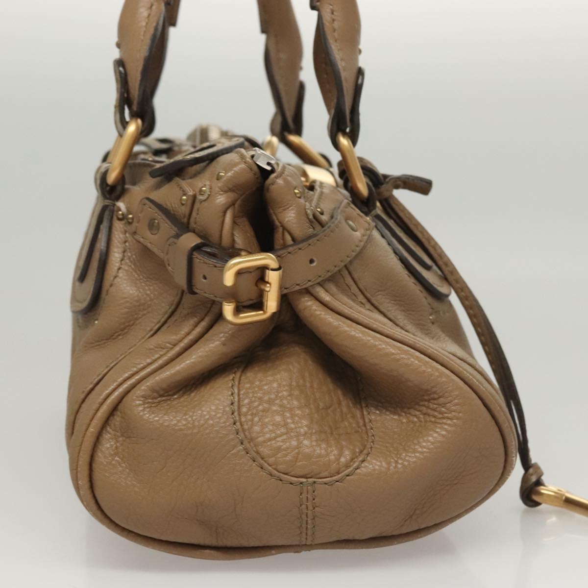 Chloe Paddington Shoulder Bag Leather Outlet Brown Gold Silver Auth 121587