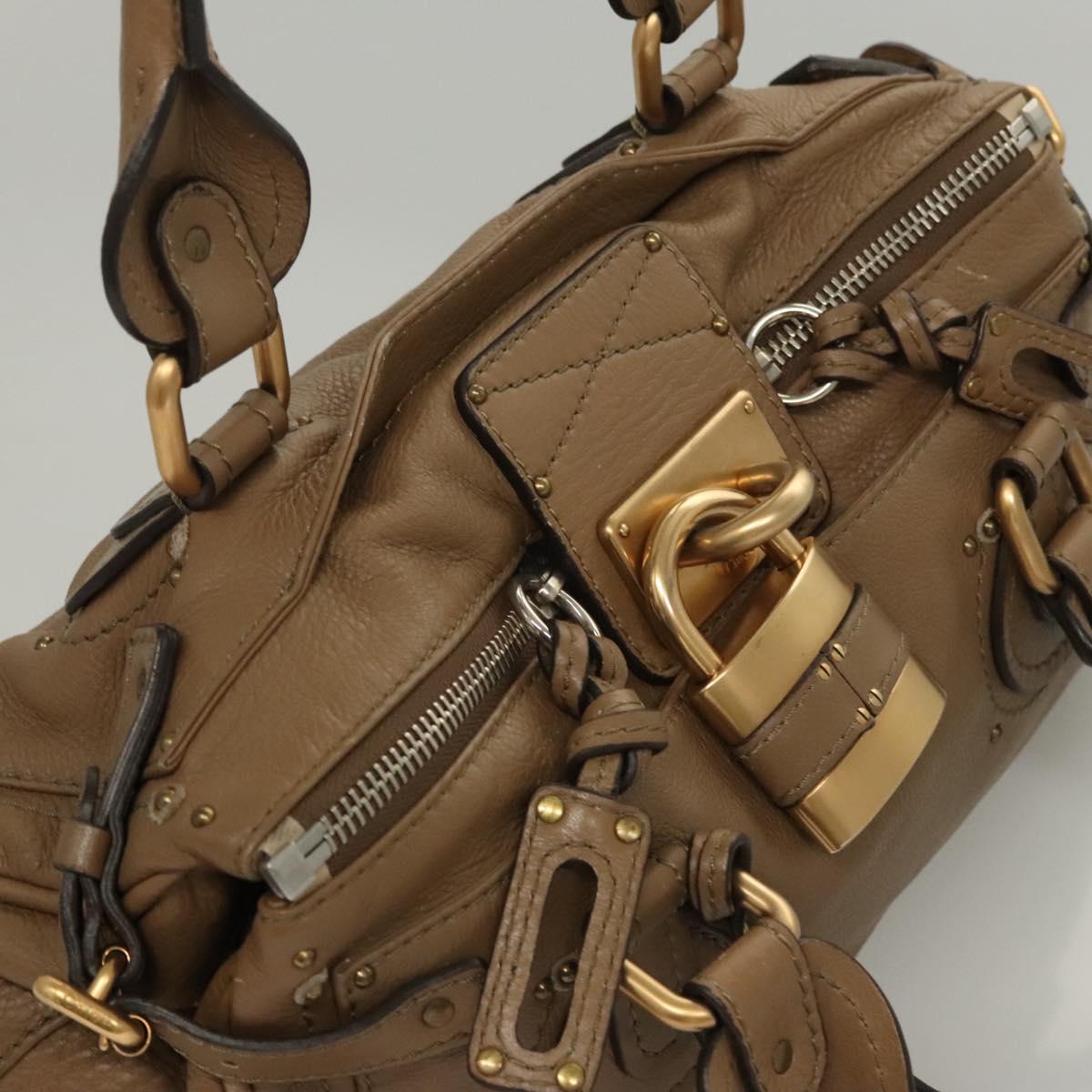Chloe Paddington Shoulder Bag Leather Outlet Brown Gold Silver Auth 121587