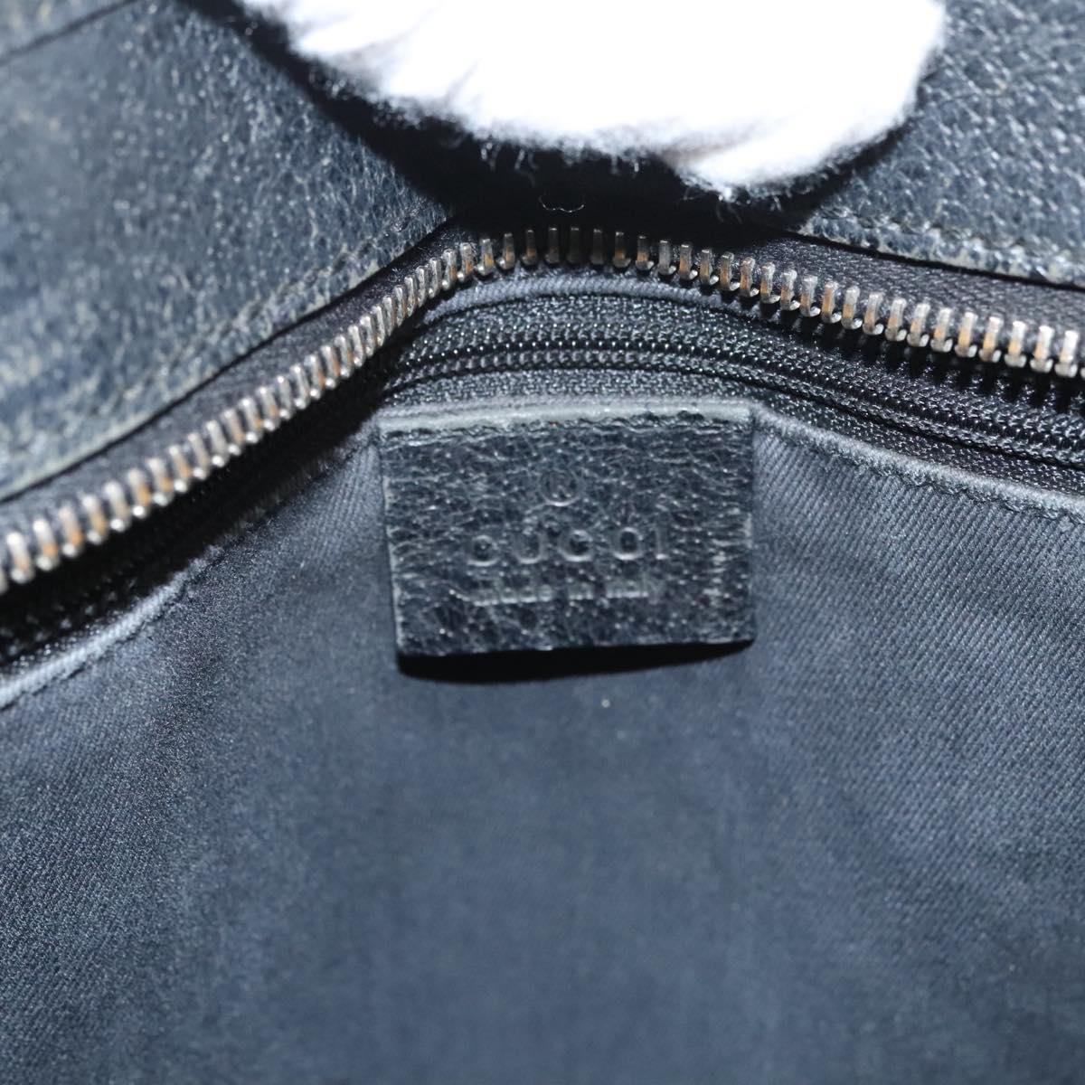 GUCCI GG Canvas Tote Bag Black Silver 113011 Auth 121593