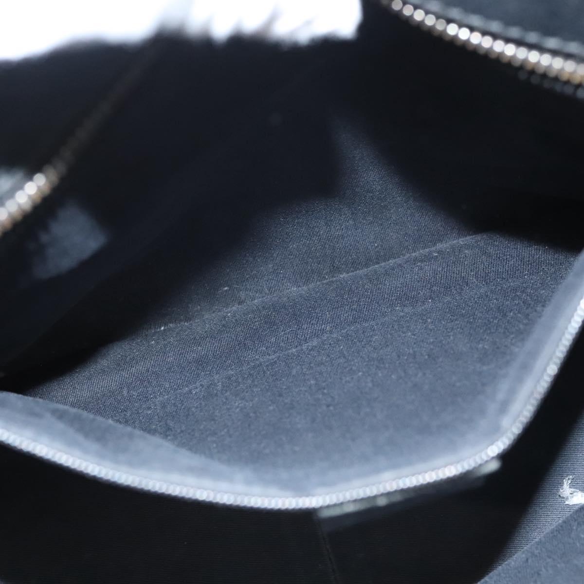 GUCCI GG Canvas Tote Bag Black Silver 113011 Auth 121593
