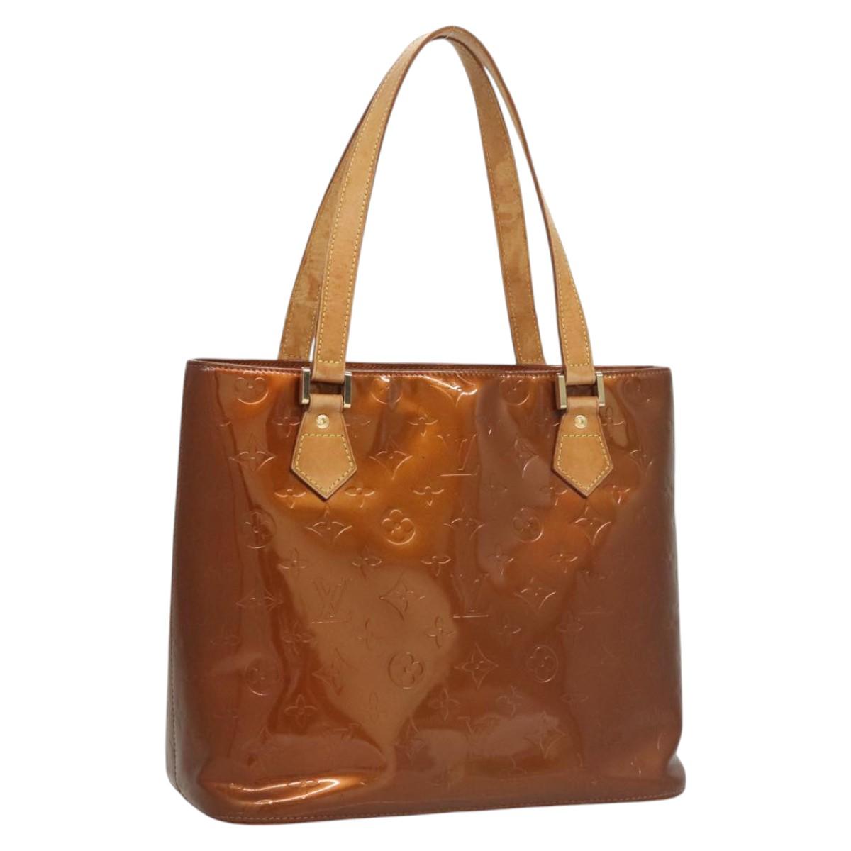 LOUIS VUITTON Monogram Vernis Houston Hand Bag Bronze M91122 LV Auth 121600