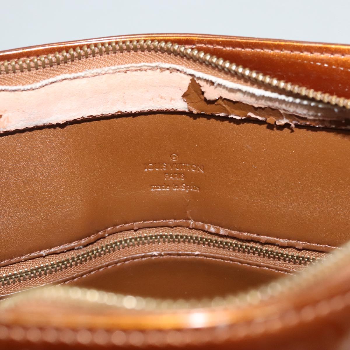 LOUIS VUITTON Monogram Vernis Houston Hand Bag Bronze M91122 LV Auth 121600