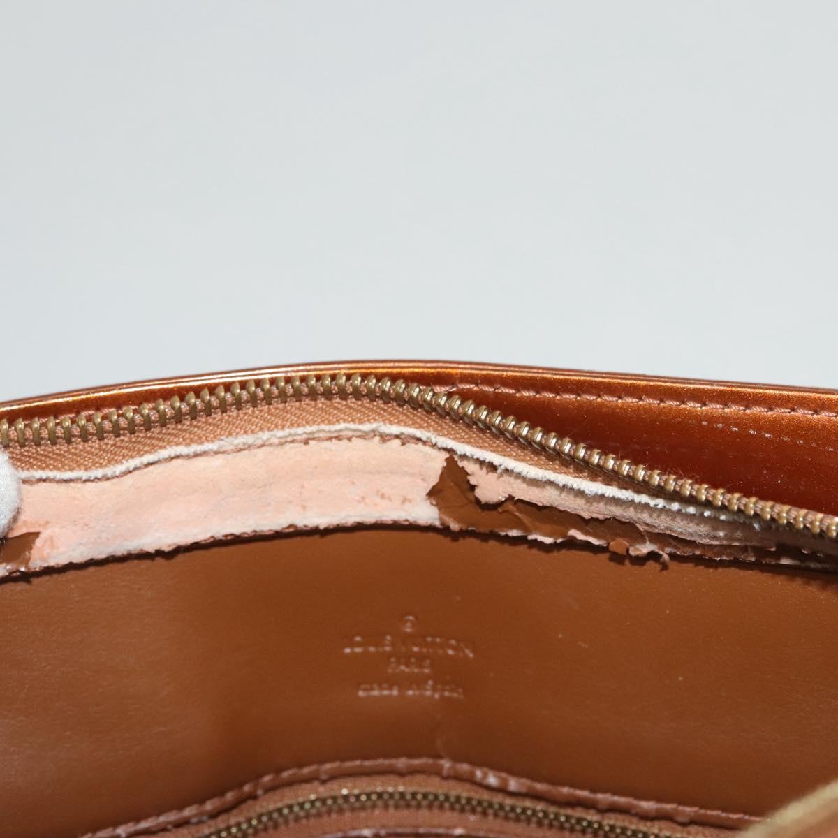 LOUIS VUITTON Monogram Vernis Houston Hand Bag Bronze M91122 LV Auth 121600