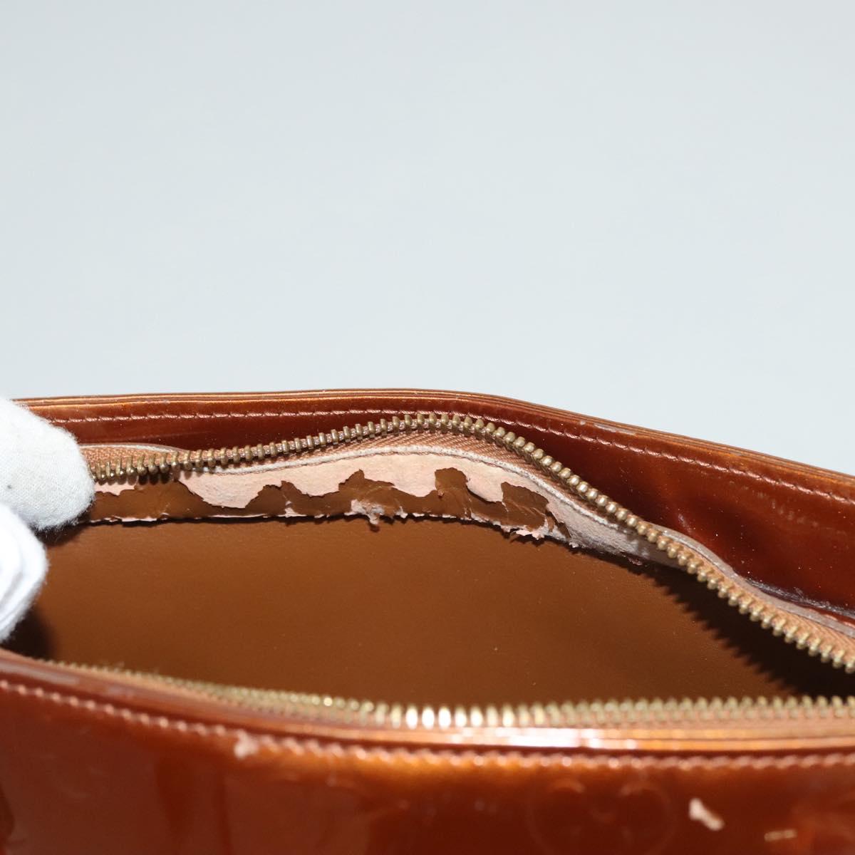 LOUIS VUITTON Monogram Vernis Houston Hand Bag Bronze M91122 LV Auth 121600