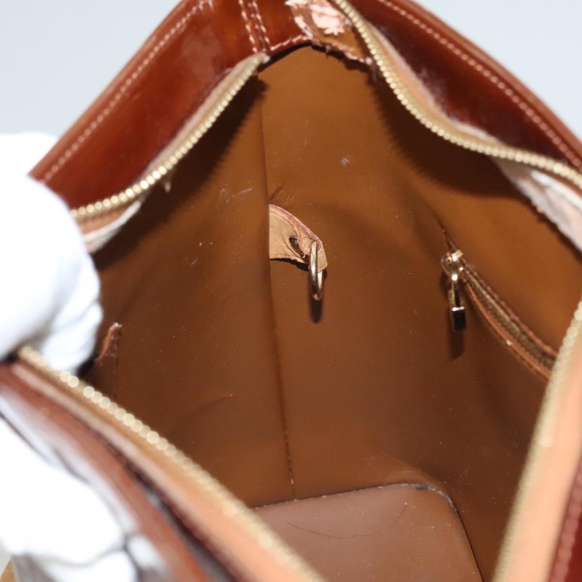 LOUIS VUITTON Monogram Vernis Houston Hand Bag Bronze M91122 LV Auth 121600