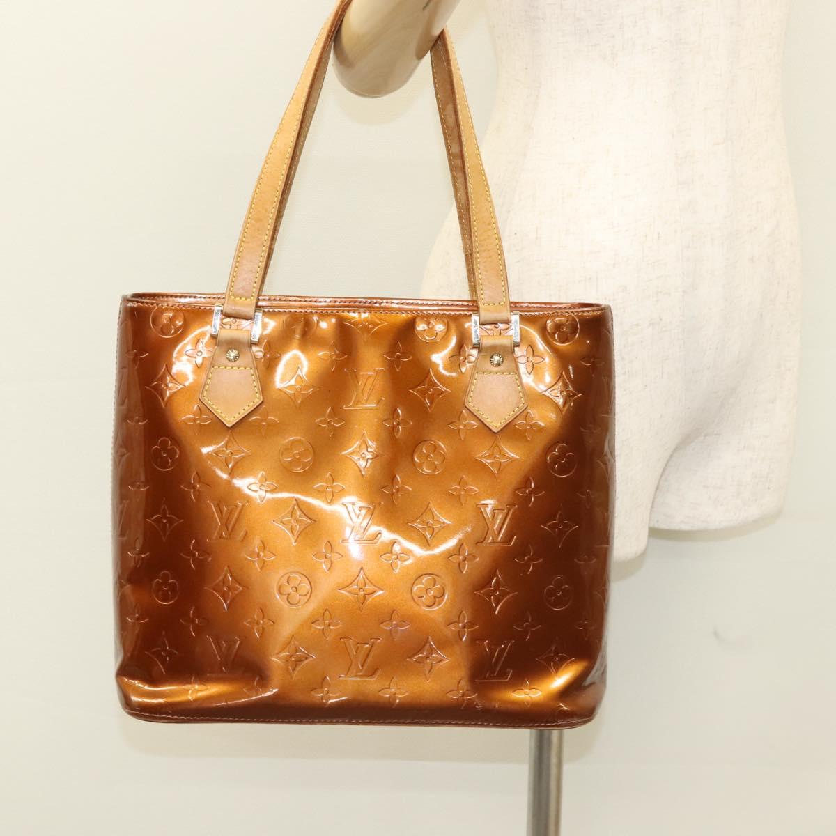 LOUIS VUITTON Monogram Vernis Houston Hand Bag Bronze M91122 LV Auth 121600