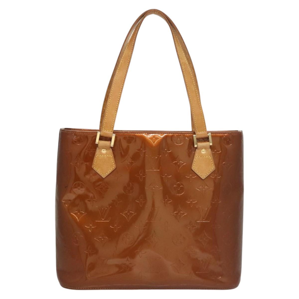 LOUIS VUITTON Monogram Vernis Houston Hand Bag Bronze M91122 LV Auth 121600
