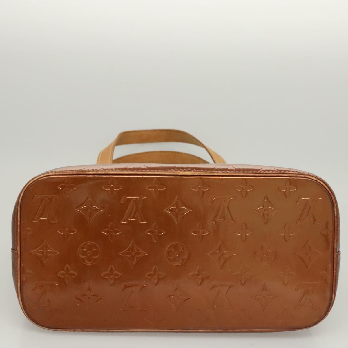 LOUIS VUITTON Monogram Vernis Houston Hand Bag Bronze M91122 LV Auth 121600