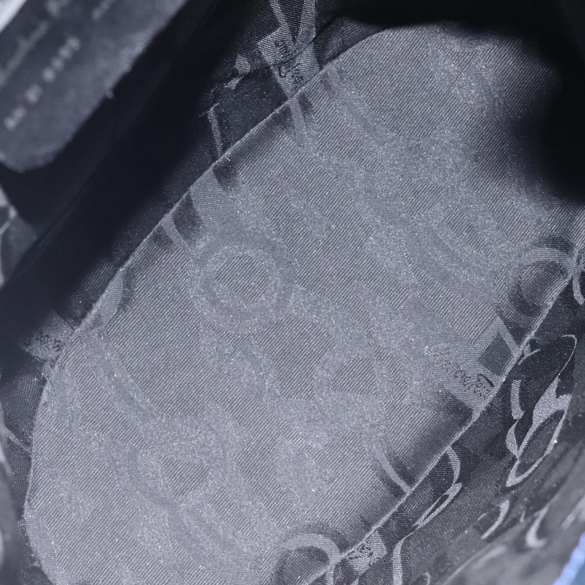 Salvatore Ferragamo Shoulder Bag Patent leather Blue Silver Auth 121614