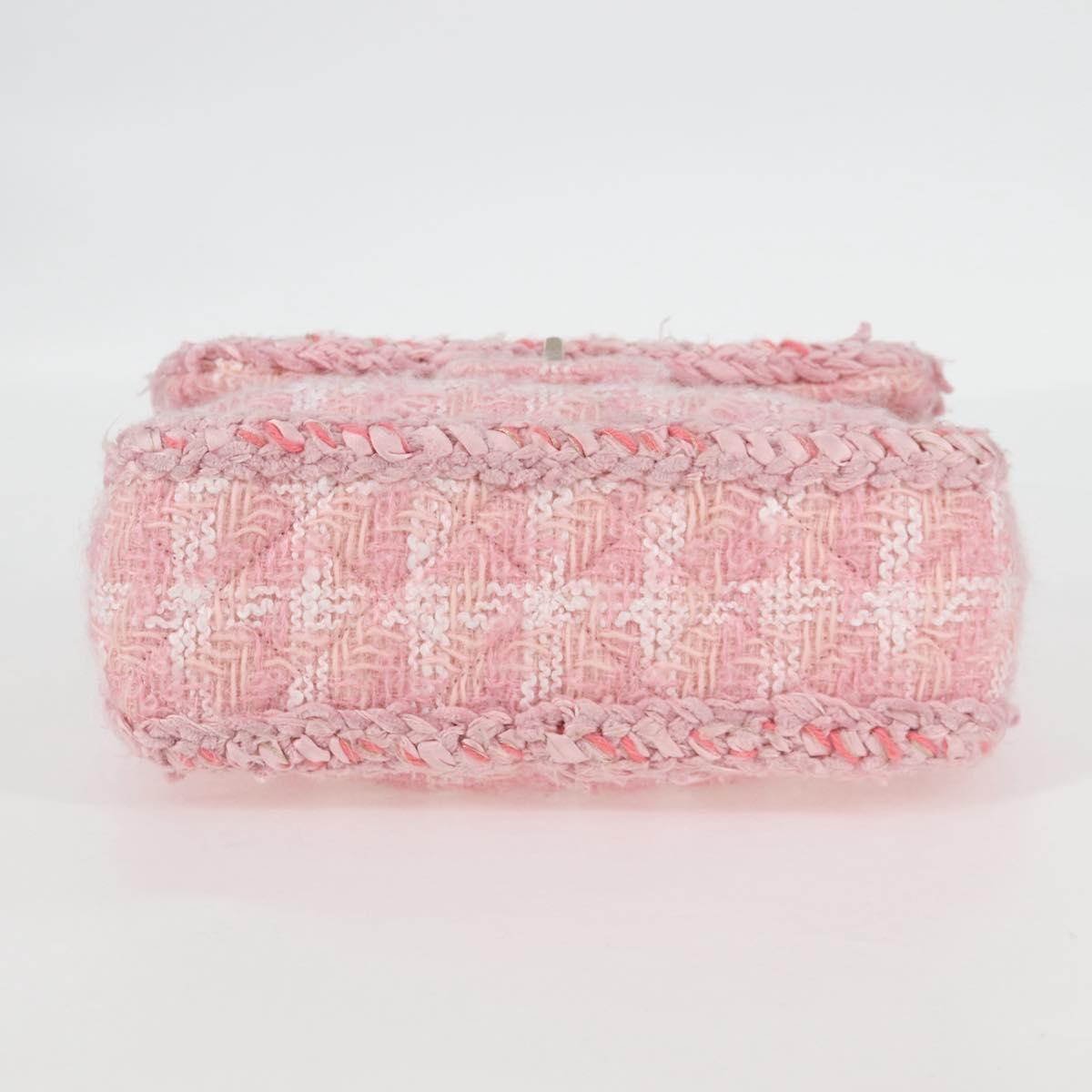 CHANEL Chain Matelasse 2.55 Shoulder Bag Tweed Pink CC Auth 121623AM