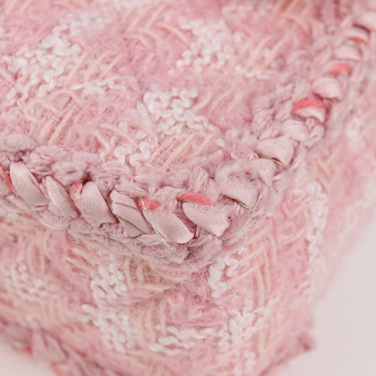 CHANEL Chain Matelasse 2.55 Shoulder Bag Tweed Pink CC Auth 121623AM