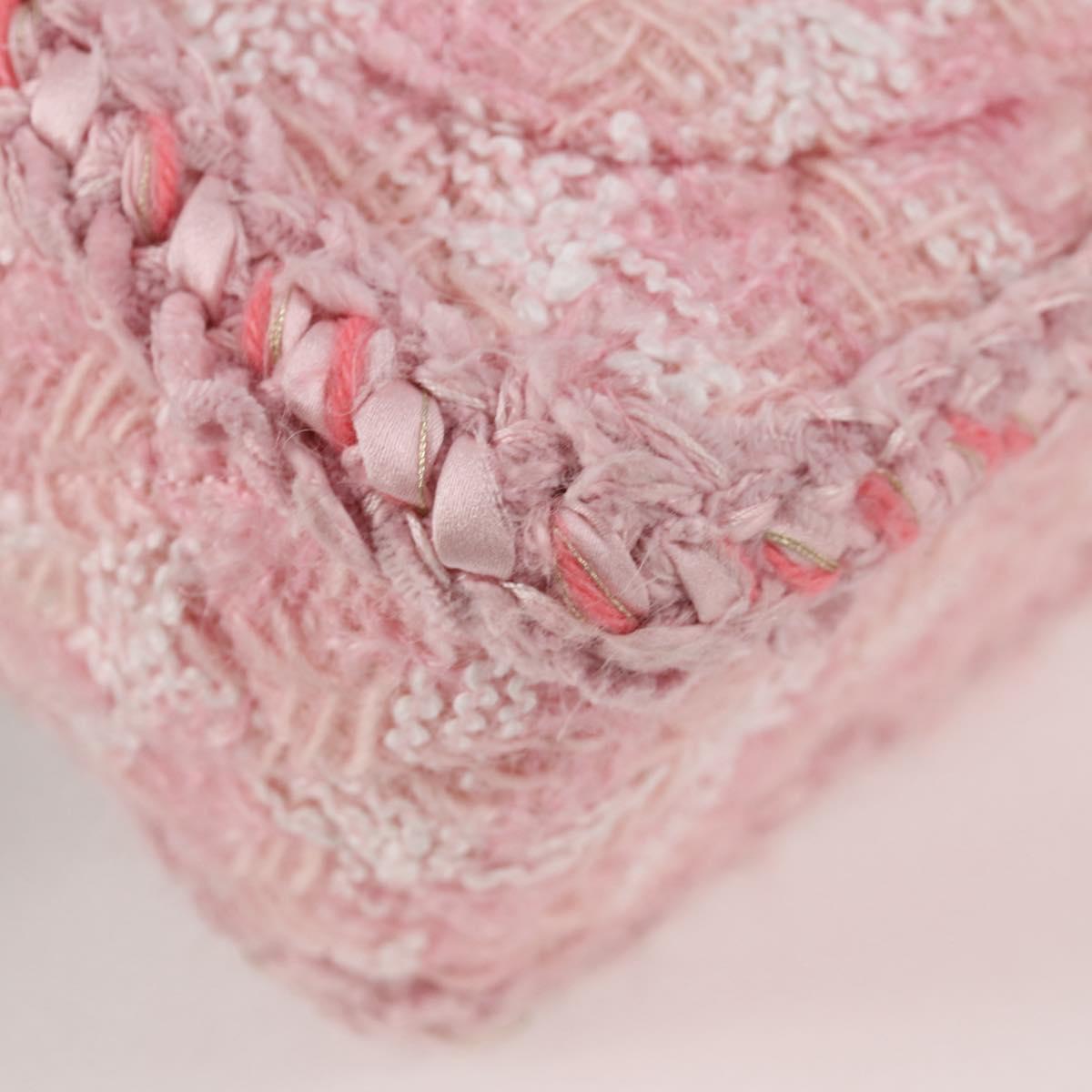 CHANEL Chain Matelasse 2.55 Shoulder Bag Tweed Pink CC Auth 121623AM