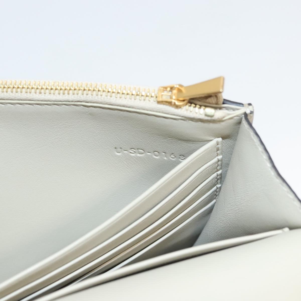 CELINE Chain Shoulder Bag Leather Gray Gold Auth 121648