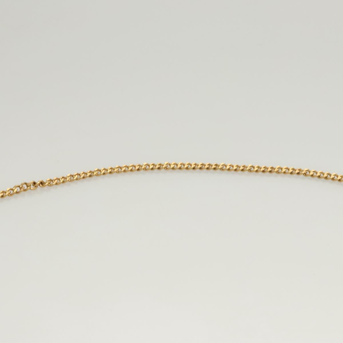 CELINE Chain Shoulder Bag Leather Gray Gold Auth 121648