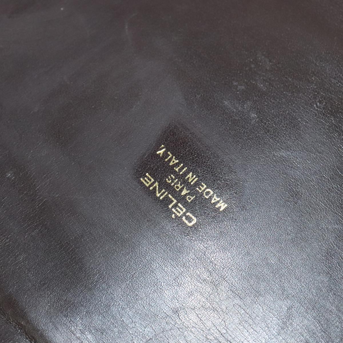 CELINE C Sulky Shoulder Bag Canvas Brown Gold Auth 121649