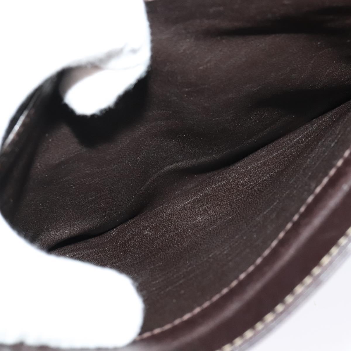 CELINE C Sulky Shoulder Bag Canvas Brown Gold Auth 121649