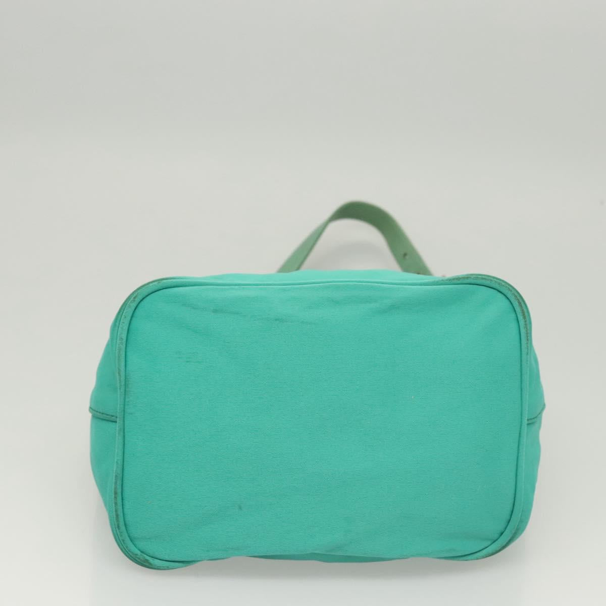 FENDI Shoulder Bag Nylon Green Silver Auth 121653