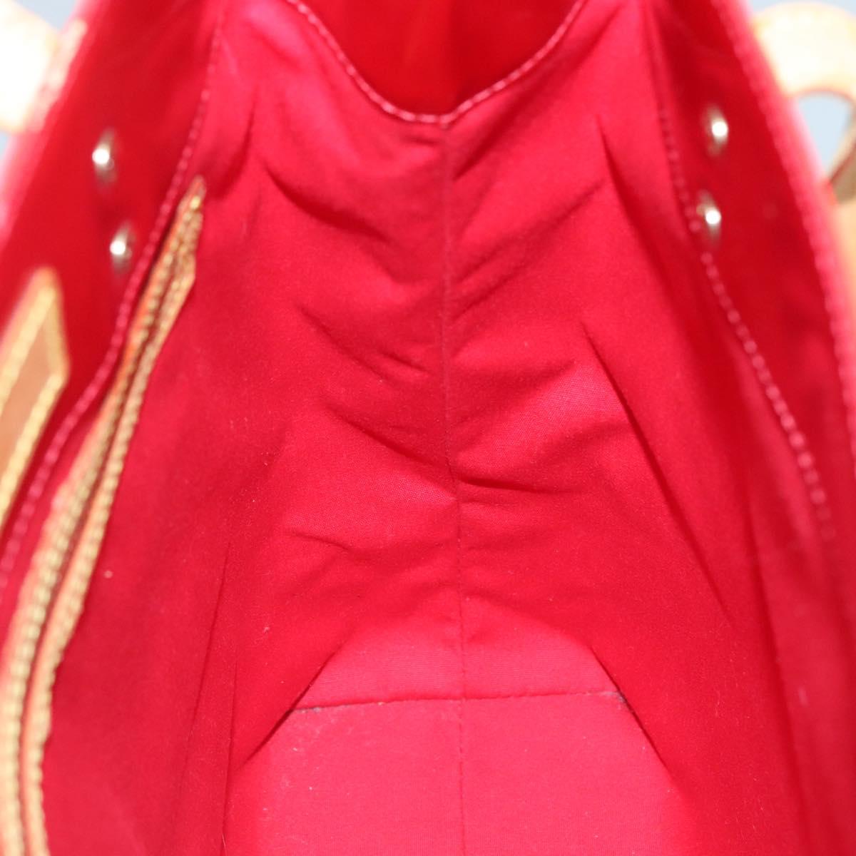 LOUIS VUITTON Monogram Vernis Reade MM Hand Bag Red Rouge M91086 LV Auth 121668