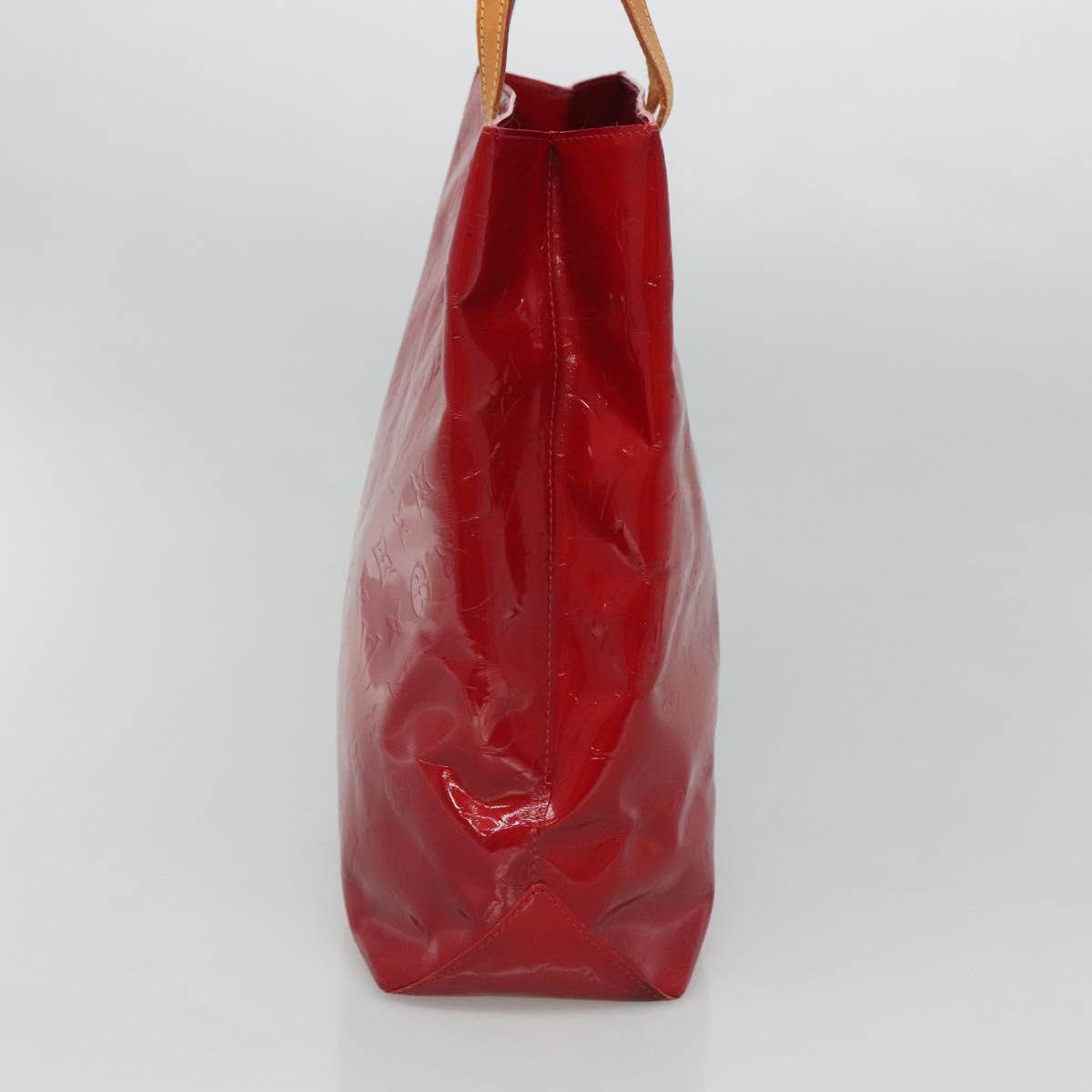 LOUIS VUITTON Monogram Vernis Reade MM Hand Bag Red Rouge M91086 LV Auth 121668