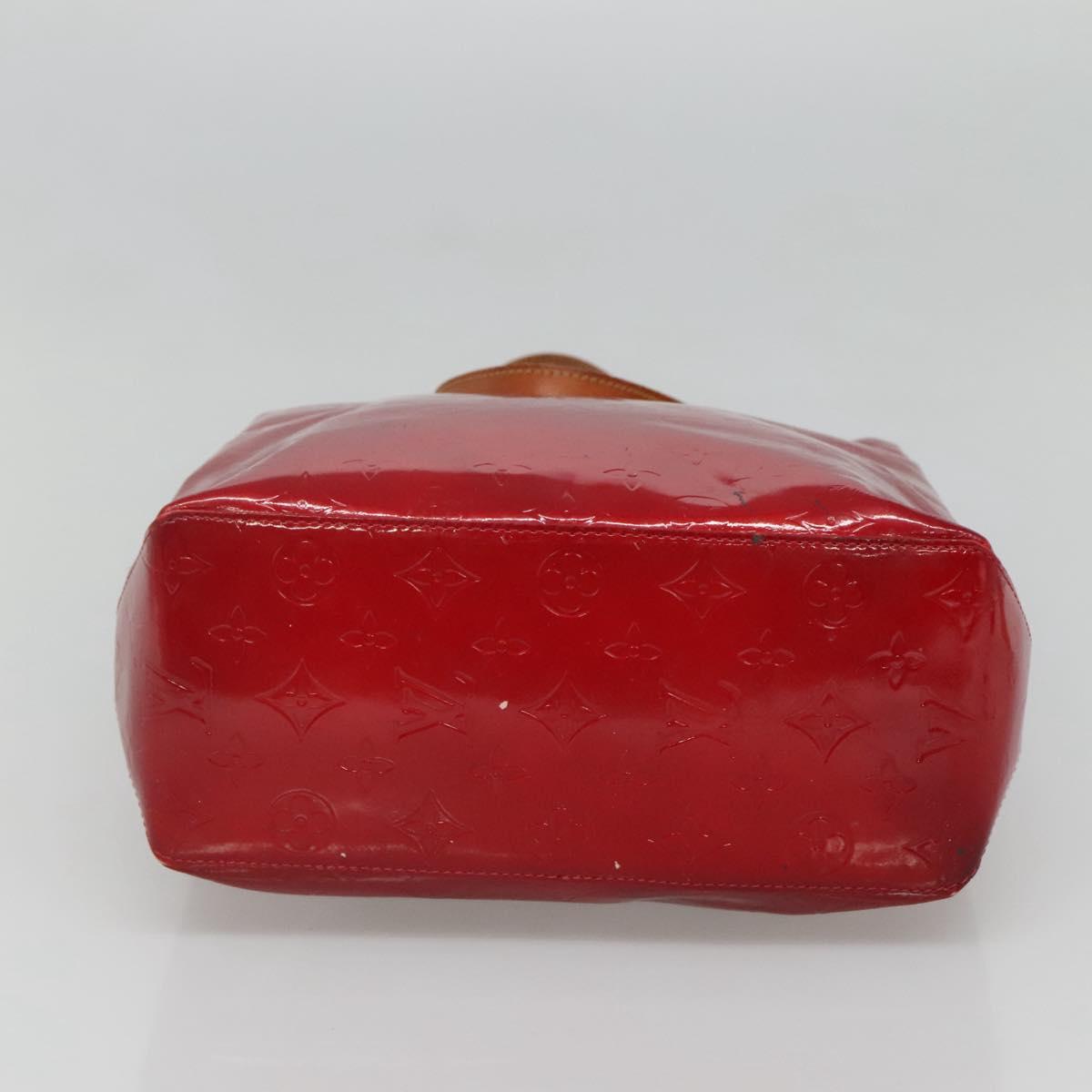 LOUIS VUITTON Monogram Vernis Reade MM Hand Bag Red Rouge M91086 LV Auth 121668