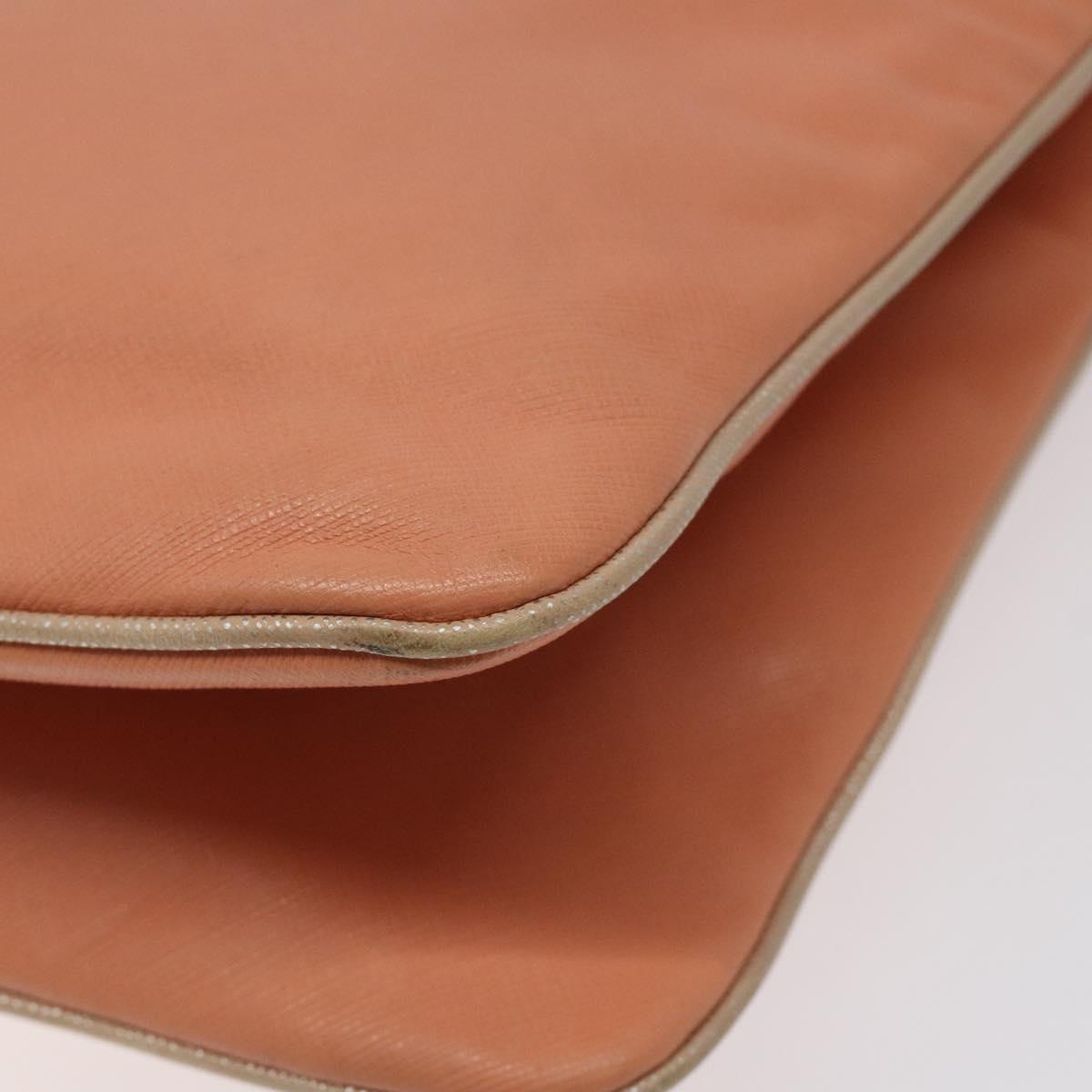 Salvatore Ferragamo Hand Bag Leather Orange Silver Auth 121670