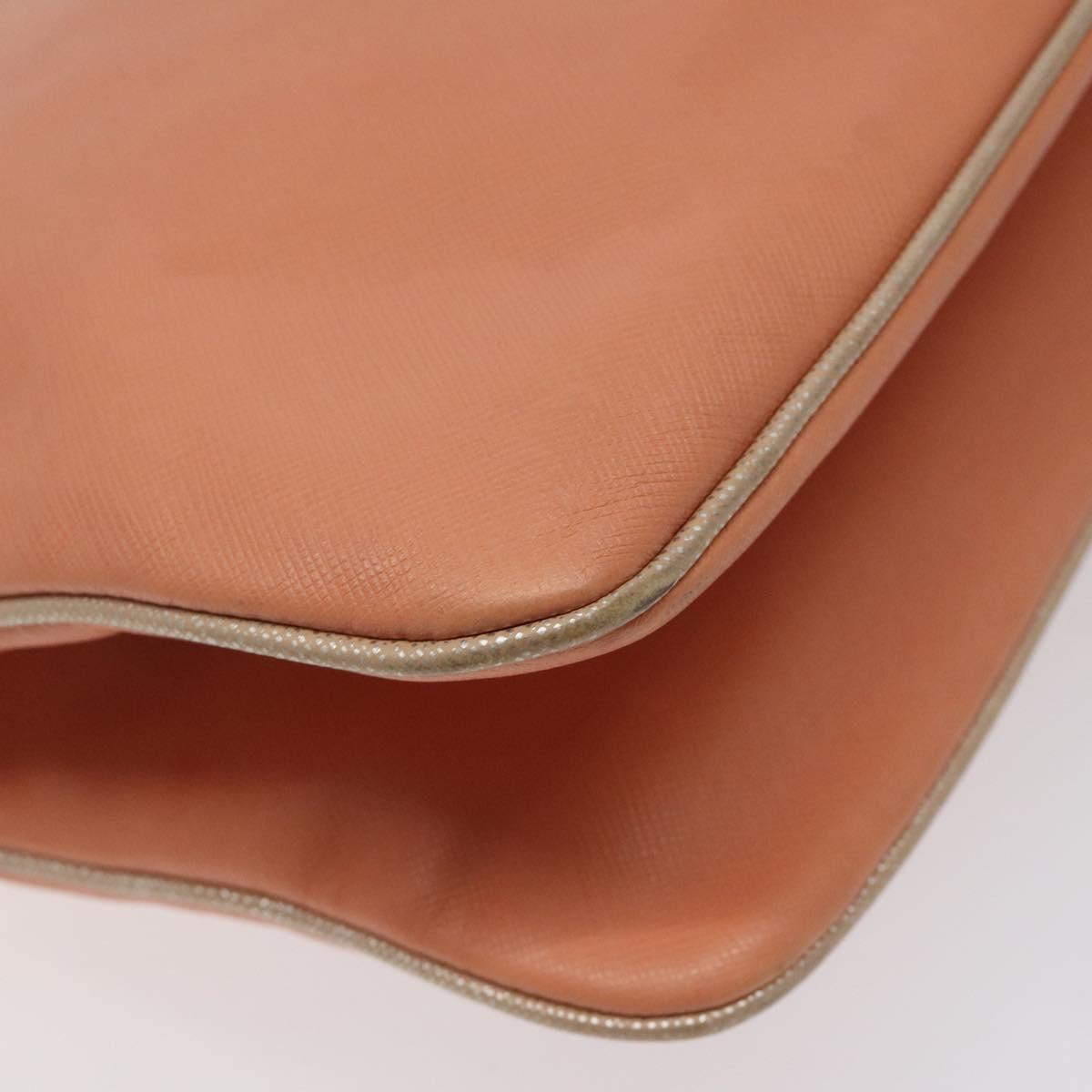 Salvatore Ferragamo Hand Bag Leather Orange Silver Auth 121670