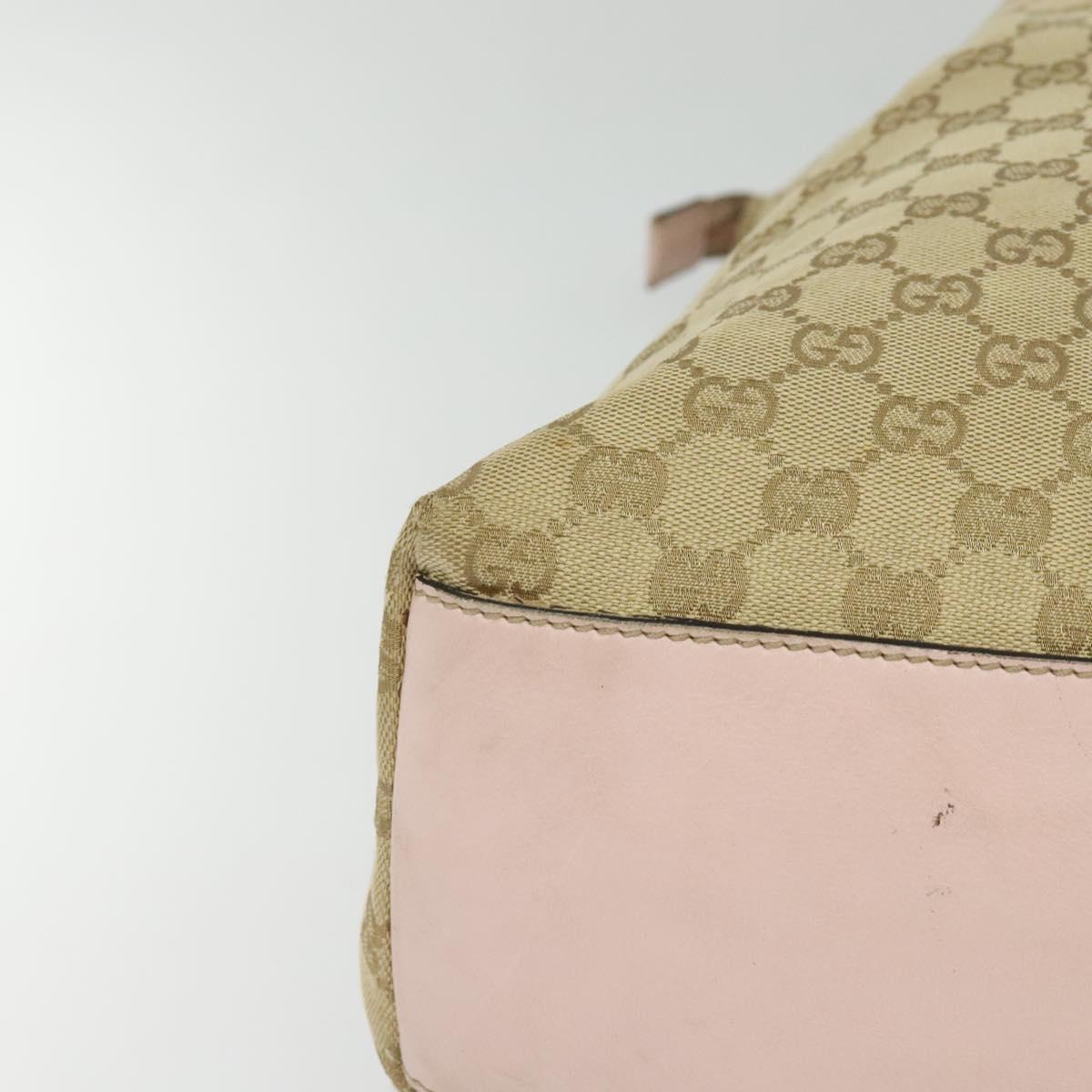 GUCCI GG Canvas Tote Bag Beige Gold 131233 Auth 121682
