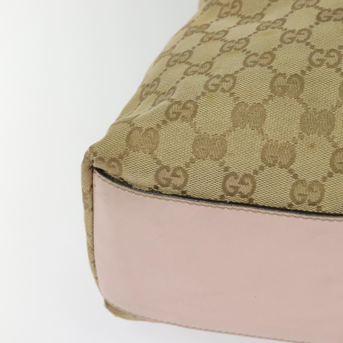 GUCCI GG Canvas Tote Bag Beige Gold 131233 Auth 121682