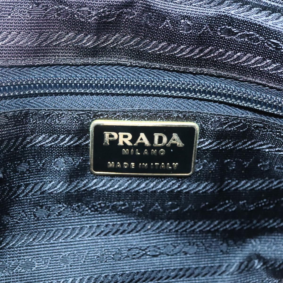 PRADA Chain Shoulder Bag Nylon Orange Gold Auth 121685