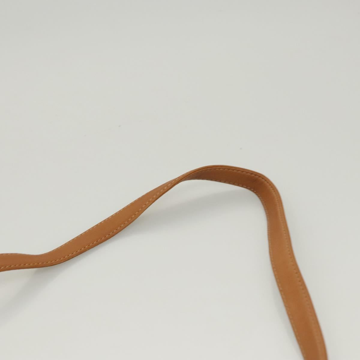 Christian Dior Honeycomb Canvas Shoulder Bag Beige Gold Auth 121690