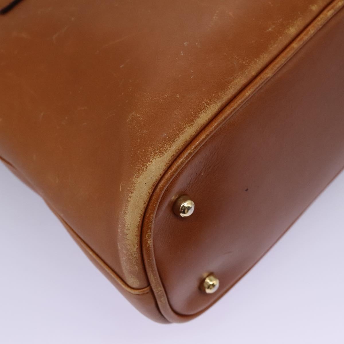 GUCCI Bamboo Hand Bag Leather 2way Brown Gold 000 2865 0290 Auth 121698