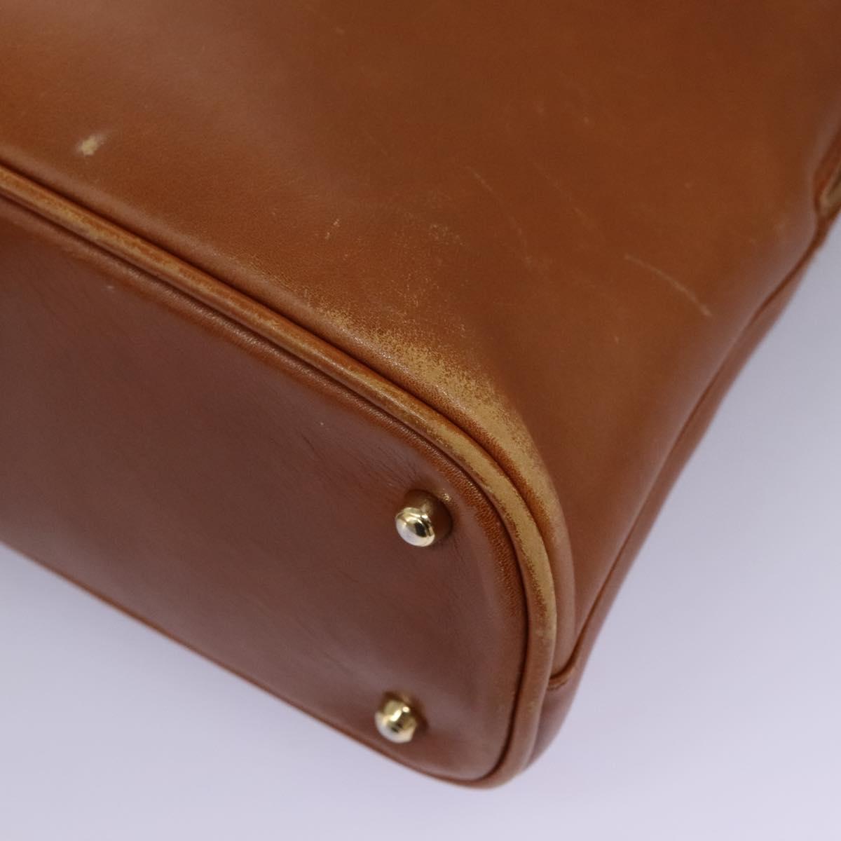 GUCCI Bamboo Hand Bag Leather 2way Brown Gold 000 2865 0290 Auth 121698