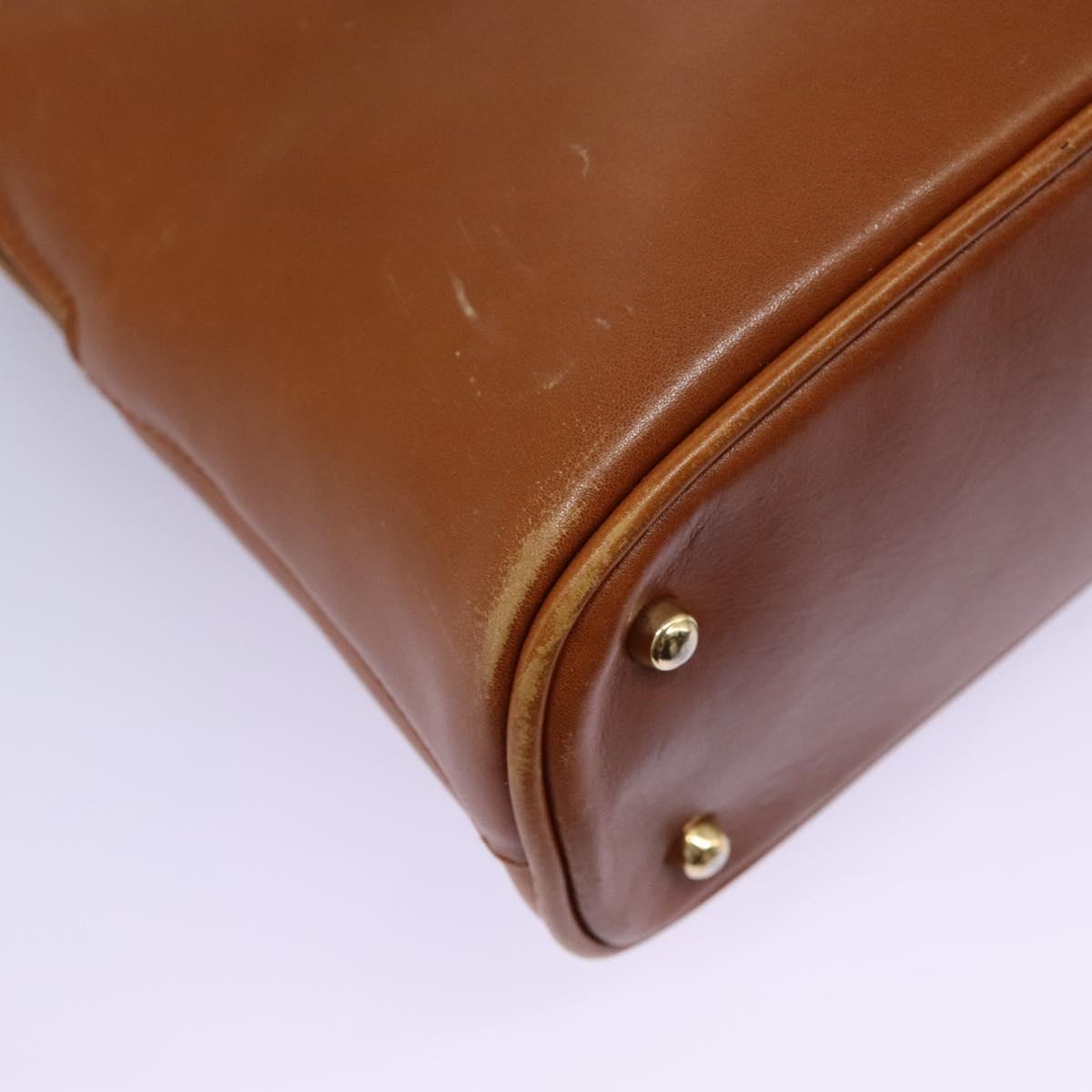 GUCCI Bamboo Hand Bag Leather 2way Brown Gold 000 2865 0290 Auth 121698