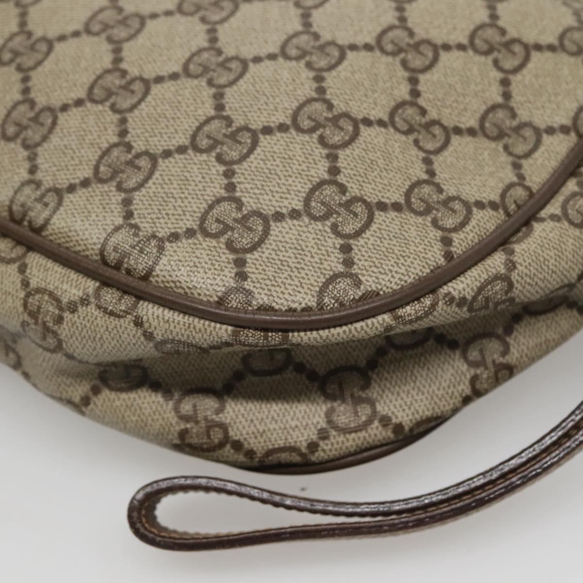 GUCCI GG Supreme Web Sherry Line Clutch Bag PVC Beige Gold 89 01 034 Auth 121699