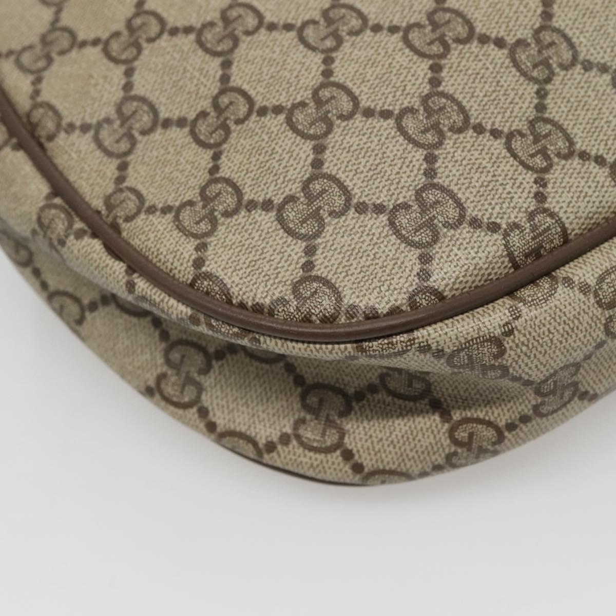 GUCCI GG Supreme Web Sherry Line Clutch Bag PVC Beige Gold 89 01 034 Auth 121699