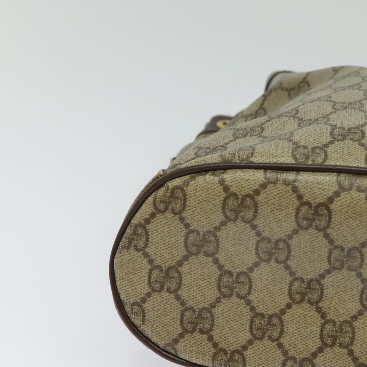 GUCCI GG Supreme Web Sherry Line Bag PVC Beige Gold 164 02 034 Auth 121700