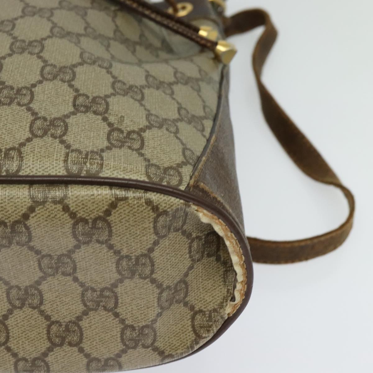 GUCCI GG Supreme Web Sherry Line Bag PVC Beige Gold 164 02 034 Auth 121700