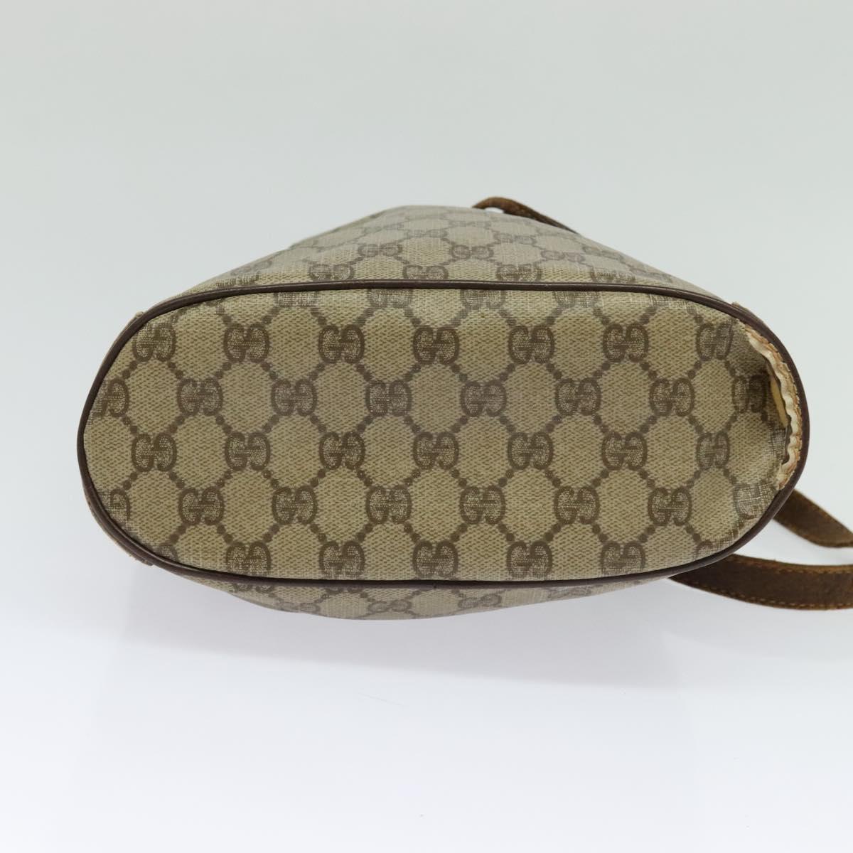 GUCCI GG Supreme Web Sherry Line Bag PVC Beige Gold 164 02 034 Auth 121700