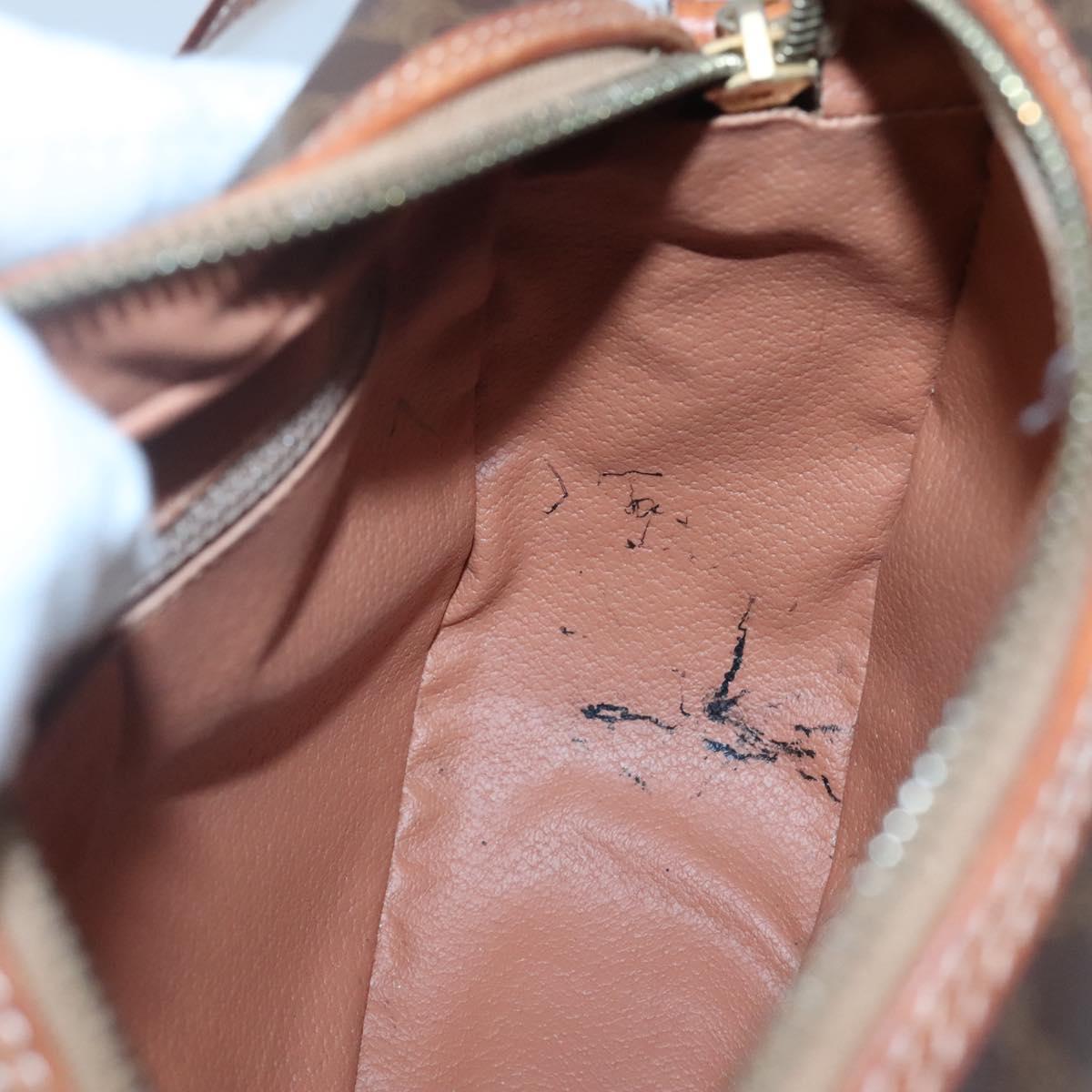 CELINE Macadam Canvas Shoulder Bag PVC Leather Brown Gold Auth 121703